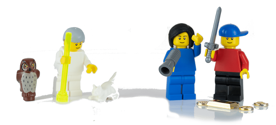 3C - successful guidance of hero and heroine by sage symbolised by Lego® figure
