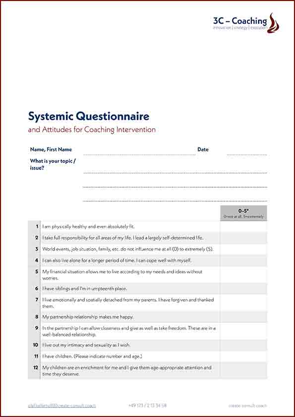 Systemic Questionnaire by 3C - Coaching